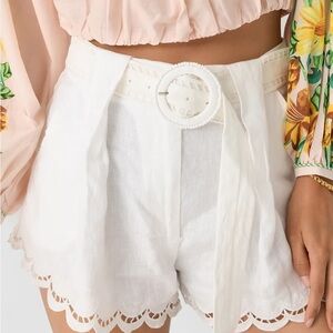 NWT FARM Rio Women's Richelieu Belted Premium Linen Short